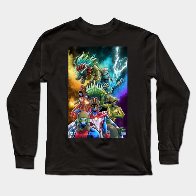 Aztec Gods Long Sleeve T-Shirt by carrillo_art_studios